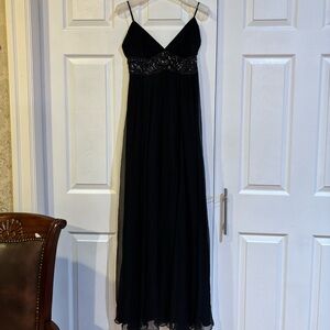 BCBGMaxAzria Long Evening Silk Dress with Embellishments